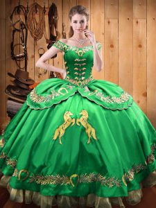 Delicate Floor Length Ball Gowns Sleeveless Green Quinceanera Gowns Lace Up
