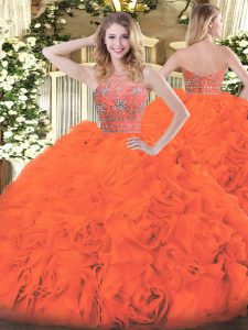 Admirable Tulle Sleeveless Floor Length Vestidos de Quinceanera and Beading and Ruffles