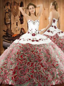 Modern Multi-color Quinceanera Dress Sweetheart Sleeveless Sweep Train Lace Up
