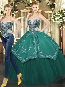 Sleeveless Lace Up Floor Length Beading and Appliques 15 Quinceanera Dress