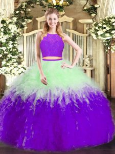 High Quality Sleeveless Zipper Floor Length Ruffles 15th Birthday Dress
