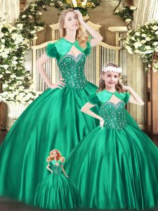 Attractive Floor Length Green Vestidos de Quinceanera Sweetheart Sleeveless Lace Up