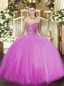 Colorful Sleeveless Lace Up Floor Length Beading 15 Quinceanera Dress