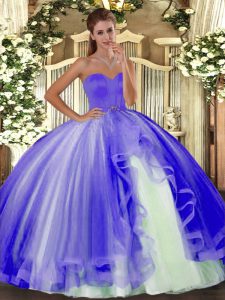 Fabulous Lavender Sweetheart Lace Up Beading Quinceanera Dress Sleeveless