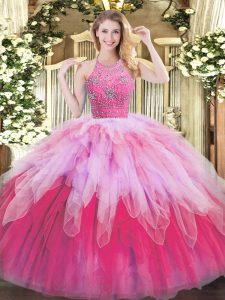 Gorgeous Floor Length Ball Gowns Sleeveless Multi-color Sweet 16 Dress Zipper