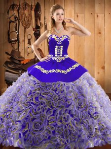 Flare Multi-color Sweetheart Neckline Embroidery Quinceanera Dresses Sleeveless Lace Up