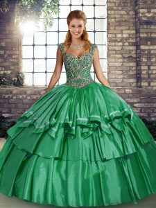 New Arrival Floor Length Ball Gowns Sleeveless Green Quinceanera Gown Lace Up