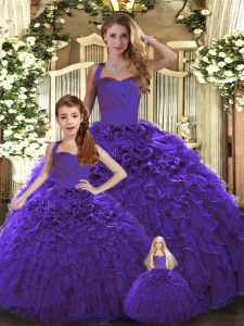 Flare Sleeveless Ruffles Lace Up 15 Quinceanera Dress