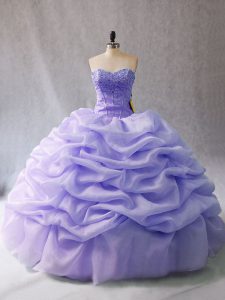 Clearance Organza Sleeveless Quinceanera Gown and Beading and Pick Ups