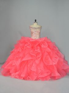 Charming Organza Sleeveless Quinceanera Gowns and Beading and Ruffles
