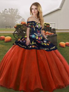 Unique Floor Length Ball Gowns Sleeveless Rust Red Sweet 16 Dresses Lace Up