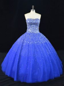 Discount Sleeveless Beading Lace Up Quince Ball Gowns