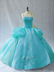 Nice Sleeveless Appliques Lace Up Ball Gown Prom Dress