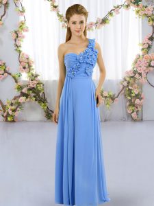 Fashionable Sleeveless Hand Made Flower Lace Up Dama Dress for Quinceanera