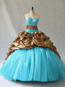New Style Sleeveless Lace Up Beading and Pick Ups Vestidos de Quinceanera