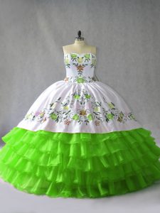 Ball Gowns Quinceanera Gown Sweetheart Satin and Organza Sleeveless Floor Length Lace Up