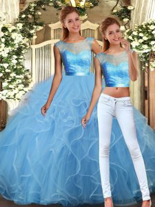 High End Sleeveless Lace and Ruffles Backless Vestidos de Quinceanera