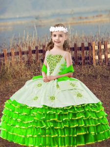Pretty Floor Length Ball Gowns Sleeveless Little Girl Pageant Dress Lace Up