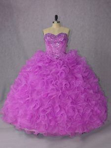 Charming Organza Sleeveless Floor Length Sweet 16 Quinceanera Dress and Beading