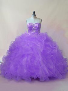 Ideal Tulle Sleeveless Quinceanera Dresses and Beading and Ruffles