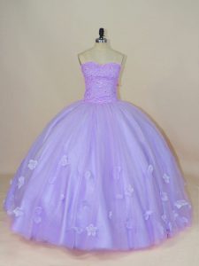 Sleeveless Backless Floor Length Beading and Hand Made Flower Quinceanera Dress