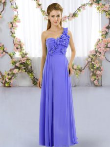 High Quality Sleeveless Lace Up Floor Length Hand Made Flower Quinceanera Dama Dress