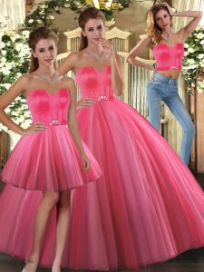Best Selling Beading Sweet 16 Dress Coral Red Lace Up Sleeveless Floor Length