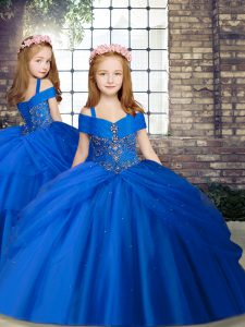 Cute Sleeveless Beading Lace Up Little Girl Pageant Gowns