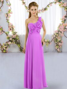 Stunning Sleeveless Lace Up Floor Length Hand Made Flower Court Dresses for Sweet 16