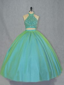 Lace Up Sweet 16 Dress Green for Sweet 16 and Quinceanera with Beading