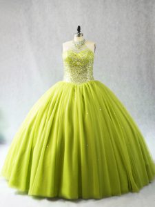Custom Designed Tulle Sleeveless Quinceanera Dresses and Beading
