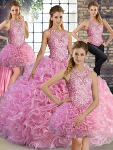 Clearance Sleeveless Beading Lace Up Quinceanera Dress
