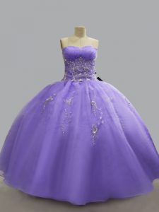 Stunning Lavender Quince Ball Gowns Sweet 16 and Quinceanera with Beading Sweetheart Sleeveless Lace Up