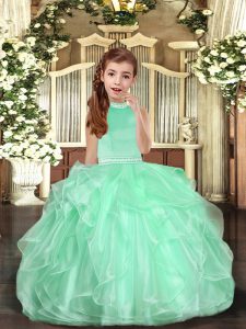 Sleeveless Backless Beading Little Girls Pageant Gowns