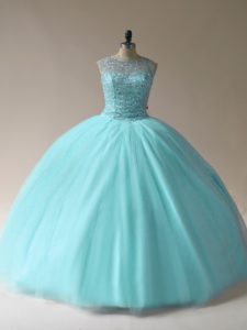 Smart Sleeveless Beading Lace Up Quinceanera Gowns