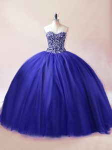 Custom Designed Tulle Sleeveless Floor Length Sweet 16 Dresses and Beading