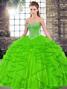 Sweetheart Sleeveless Lace Up Quinceanera Gown Tulle