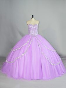 Tulle Sleeveless Quinceanera Gown and Appliques