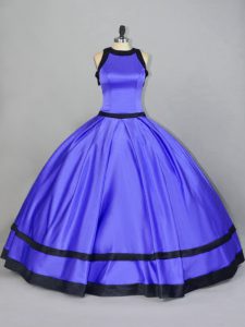 Custom Made Purple Ball Gowns Ruching Vestidos de Quinceanera Zipper Satin Sleeveless Floor Length
