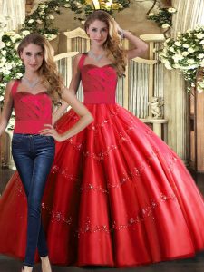 Custom Made Sleeveless Appliques Lace Up Sweet 16 Quinceanera Dress