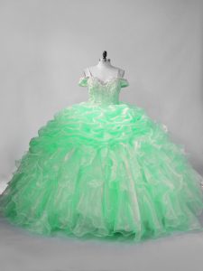 Apple Green Quinceanera Dress Straps Sleeveless Lace Up