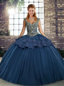Dazzling Sleeveless Lace Up Floor Length Beading and Appliques 15 Quinceanera Dress