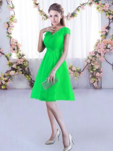 Lovely Green Cap Sleeves Lace Lace Up Court Dresses for Sweet 16 for Wedding Party