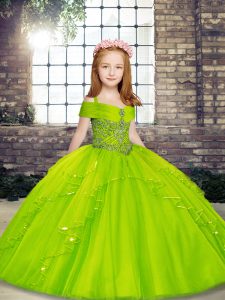 Attractive Floor Length Ball Gowns Sleeveless Pageant Dress for Teens Lace Up