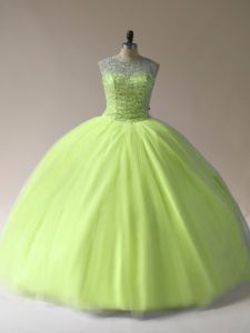 Sweet Sleeveless Beading Lace Up Quinceanera Gowns