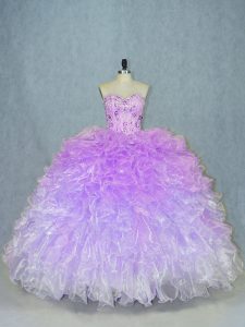 Multi-color Sweetheart Lace Up Beading and Ruffles Vestidos de Quinceanera Sleeveless