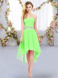 Custom Design Quinceanera Dama Dress Wedding Party with Belt Sweetheart Sleeveless Lace Up