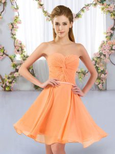 Graceful Orange Sleeveless Chiffon Lace Up Court Dresses for Sweet 16 for Wedding Party
