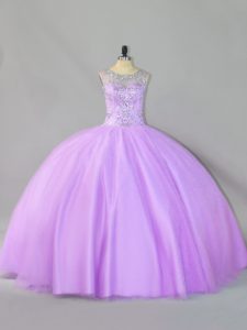 Tulle Sleeveless Floor Length Sweet 16 Dresses and Sequins