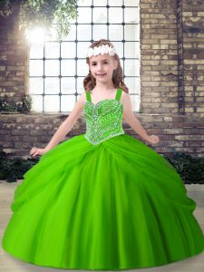 Sexy Sleeveless Beading Lace Up Little Girls Pageant Gowns